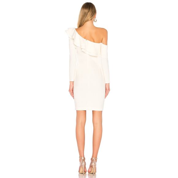 Likely White Draped Ruffle Overlay Georgina Mini Dress Size 0 - Picture 2 of 12